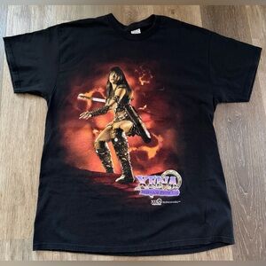 Vintage 90s Xena Warrior Princess Licensed Black T-Shirt Size Extra Large 1998